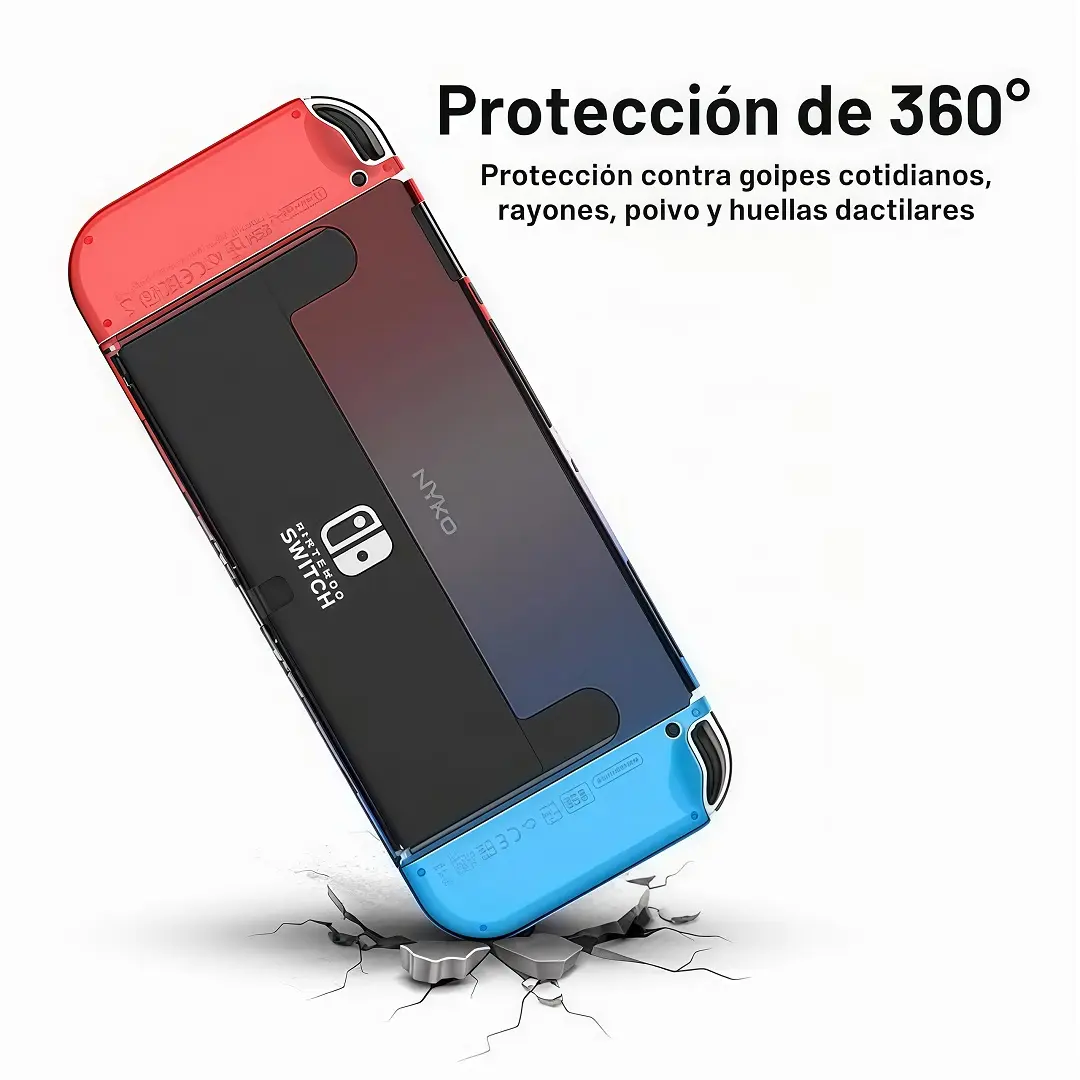 Case Protector Delgado NYKO para Nintendo Switch Oled con Vidrio Templado (Transparente) - Imagen 2