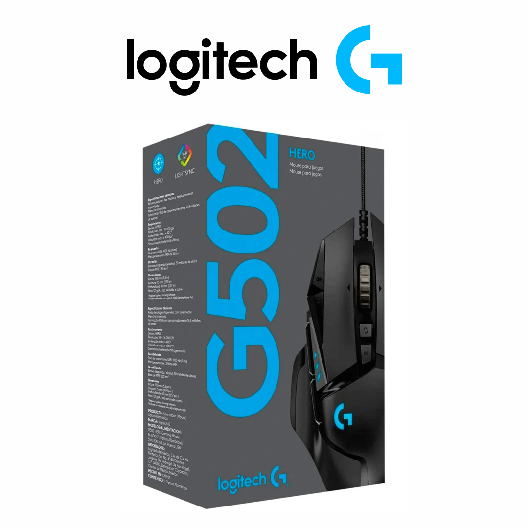 Mouse Logitech G G502 Hero Negro Hero Rgb 16000 Dpi Gaming Usb - Imagen 2