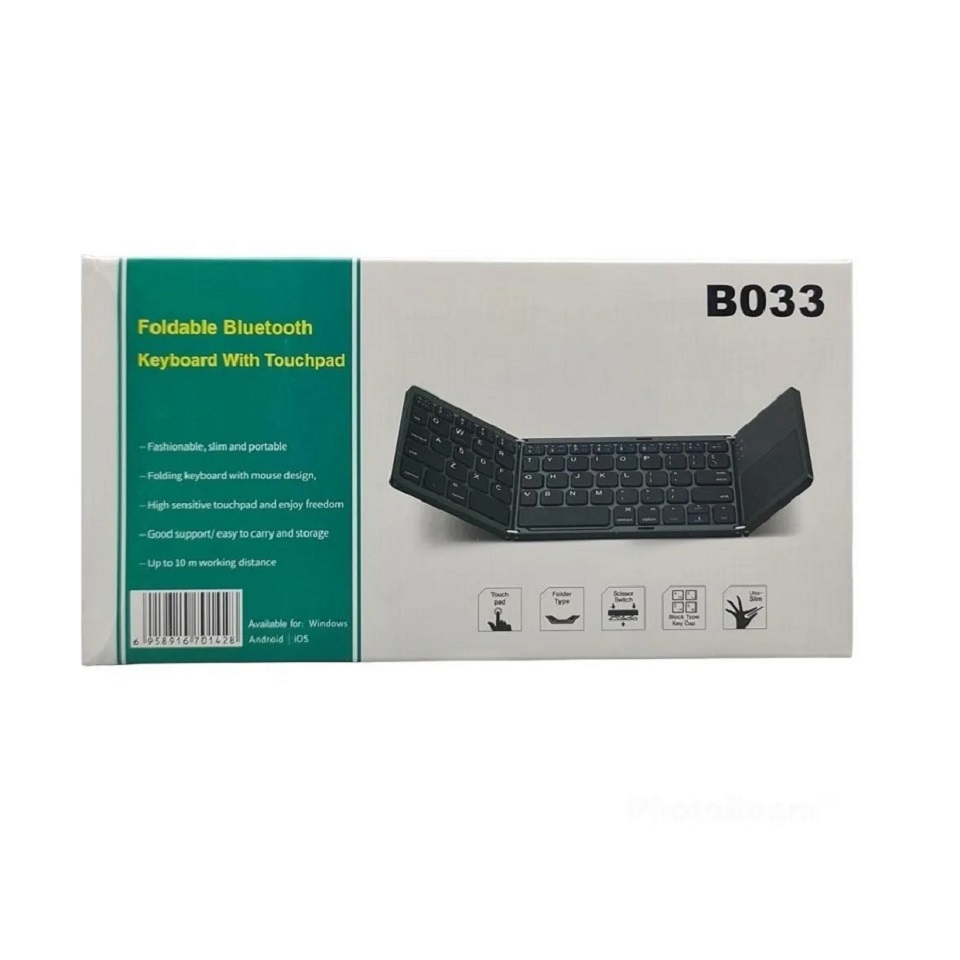 Mini teclado inalambrico bluetooth plegable con touch pad - My Store