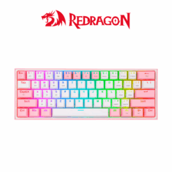 TECLADO REDRAGON FIZZ PRO K616 RGB WHITE PINK MECANICO ESPAÑOL USB-C / BLUETOOTH / INALAMBRICO