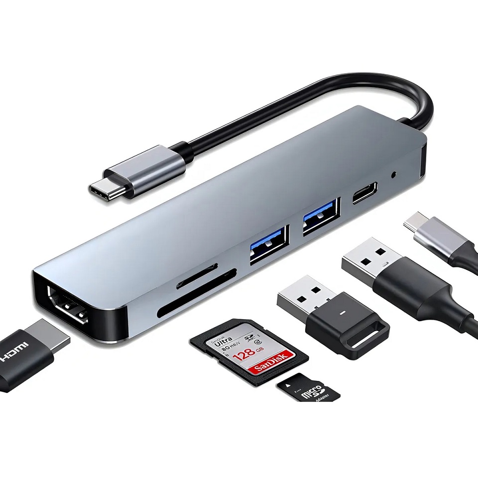 HUB MULTIPLES SALIDAS HDMI/SD/TF/USB3.0/TIPO-C/PD SEISA - Imagen 2
