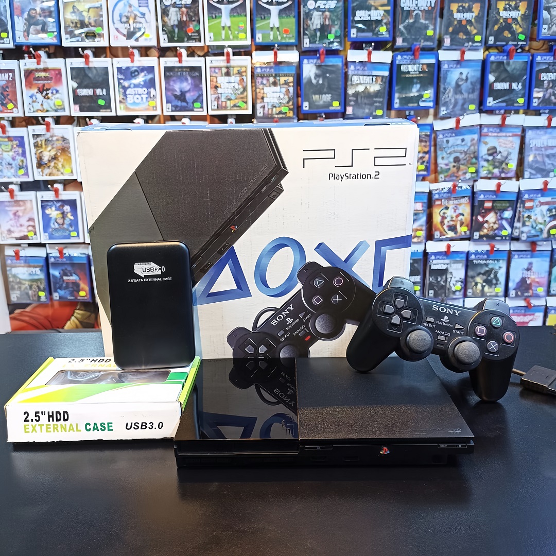 CONSOLA PLAYSTATION 2 SLIM MODELO 90000 (Disco Externo 500GB + 150 Juegos PS2 + 1000 Juegos Super Nintendo) - Imagen 2