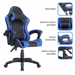 Alternative view of Silla Gamer Matrix Azul/Negro