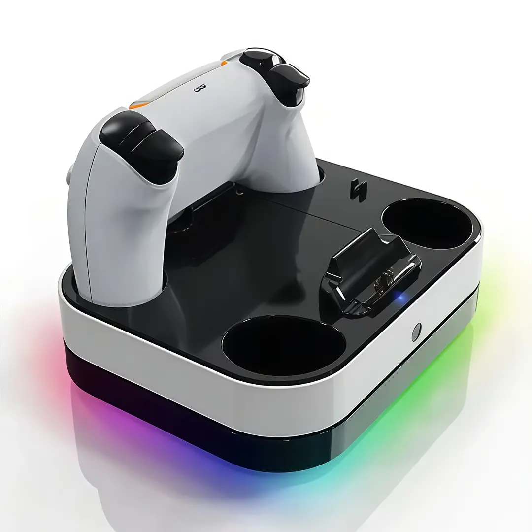 Cargador Dual Con Luz Rgb Para Mandos de PS5 - Imagen 2