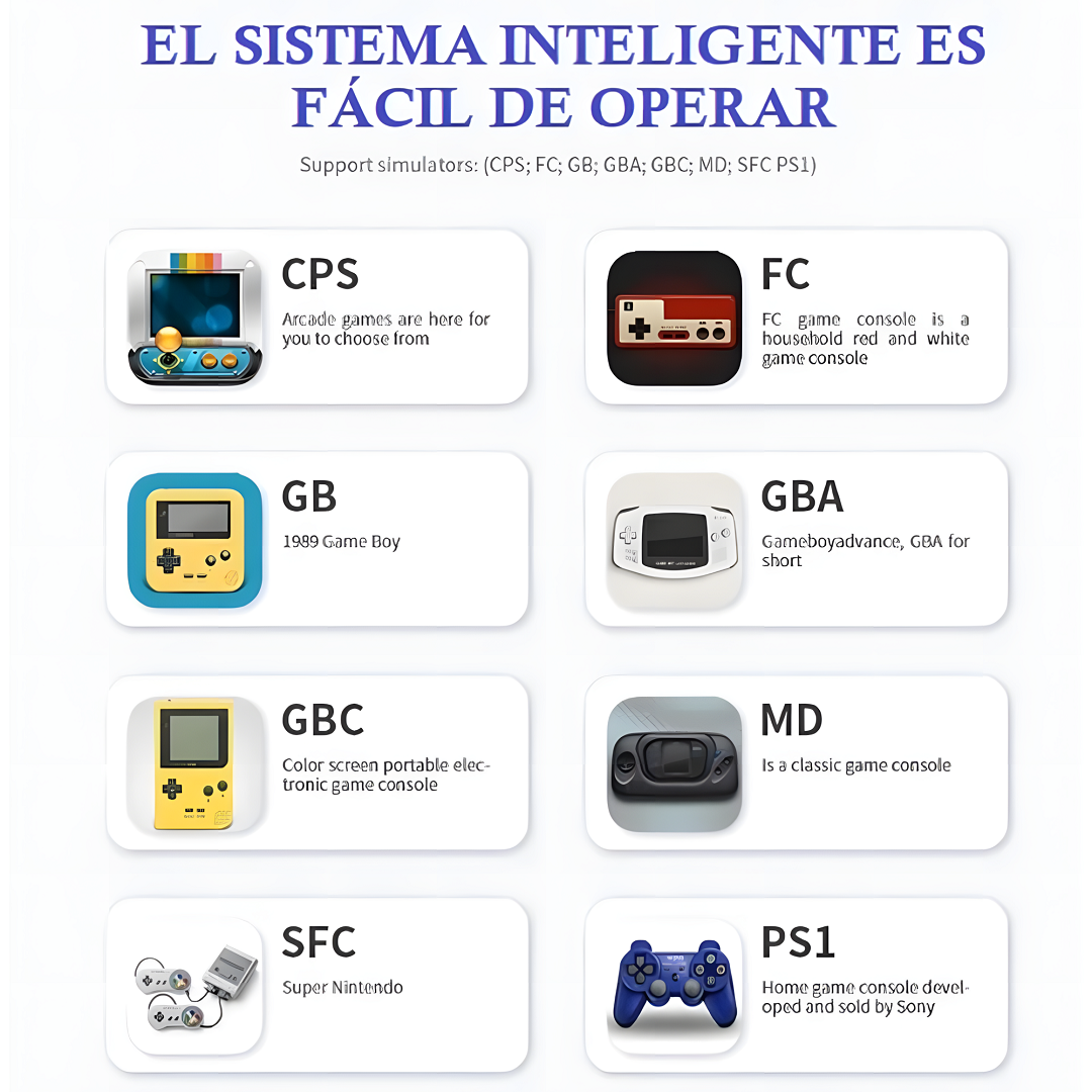 Consolas Retro de Videojuegos de Doble Palanca (10000 Juegos) - Imagen 6