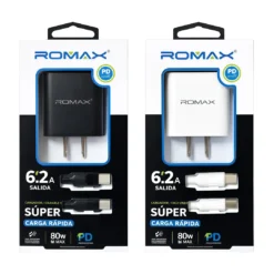 Cargador Tipo C a C Carga Rapida 6.2a 80w Romax