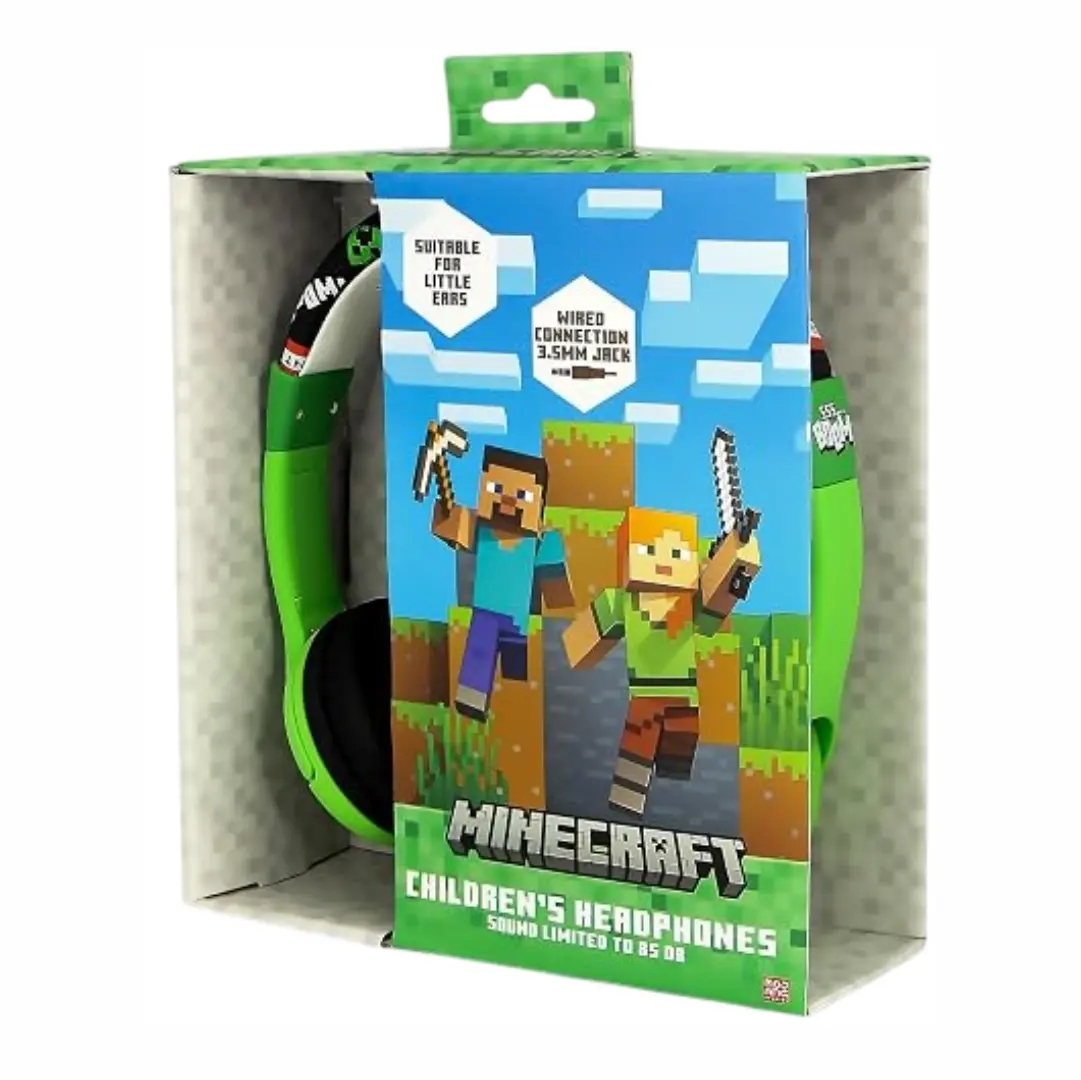 Audifonos para Niños Minecraft Creeper con Cable Jack 3.5mm y Proteccion 85dB (OTL) - Imagen 2