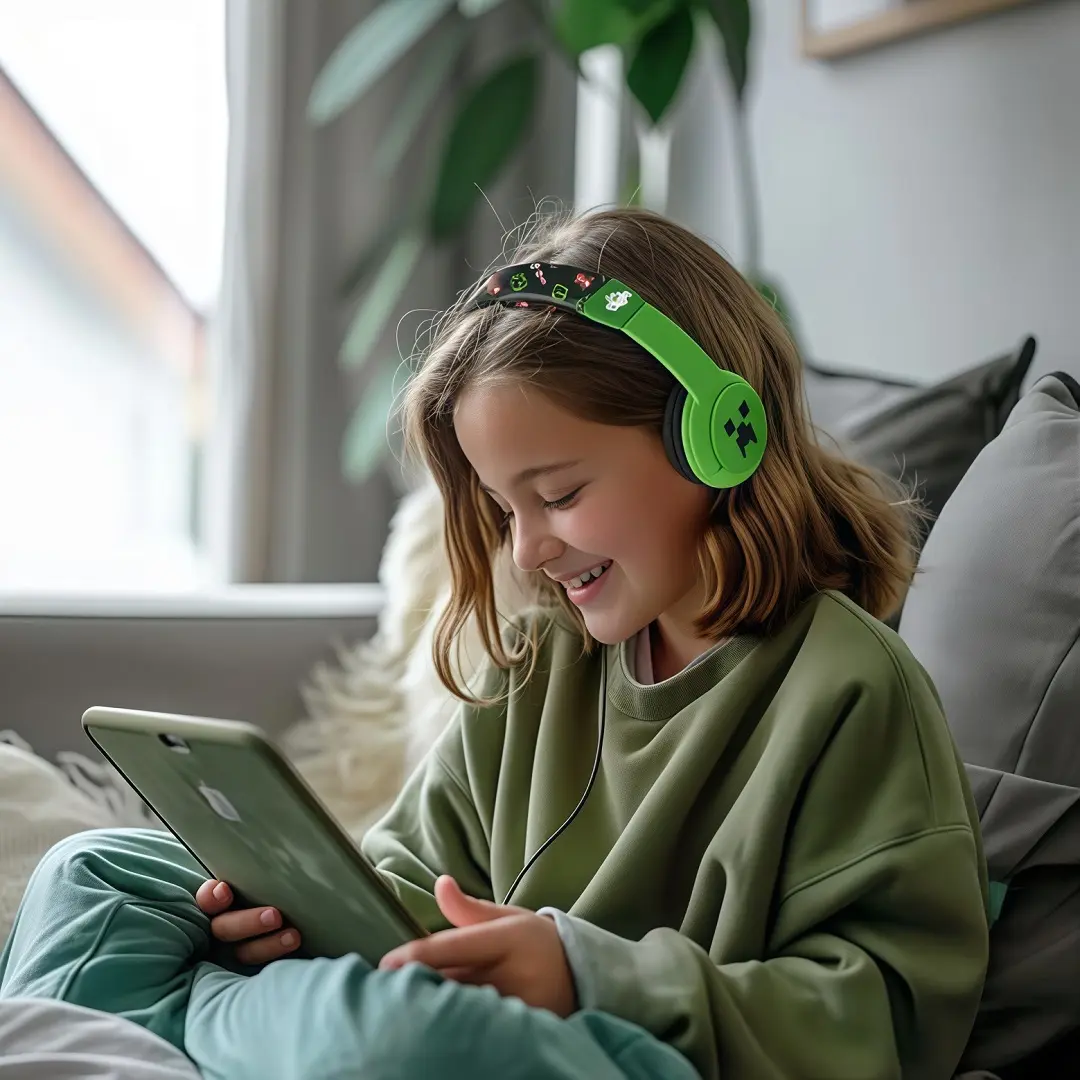 Audifonos para Niños Minecraft Creeper con Cable Jack 3.5mm y Proteccion 85dB (OTL) - Imagen 5