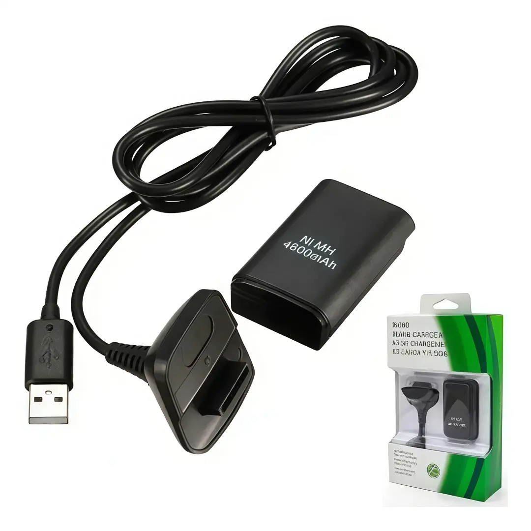 Bateria Recargable con Cable de Carga USB para Mando Xbox 360 (Play & Charge)