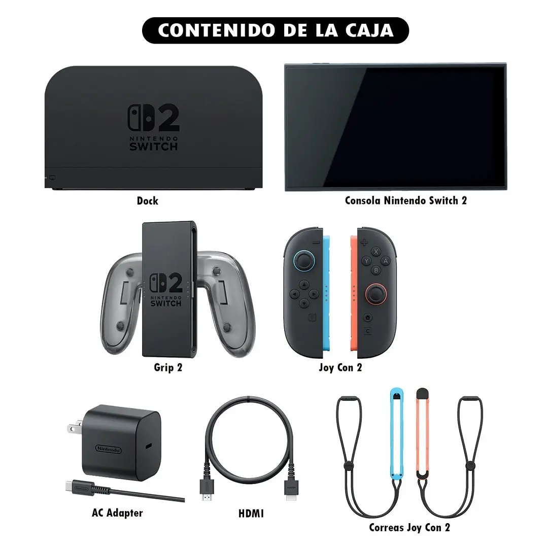 Consola Nintendo Switch 2 Neon + Bundle Juego Digital a Elegir (Mario Kart World / Donkey Kong / Pokémon) - Imagen 6