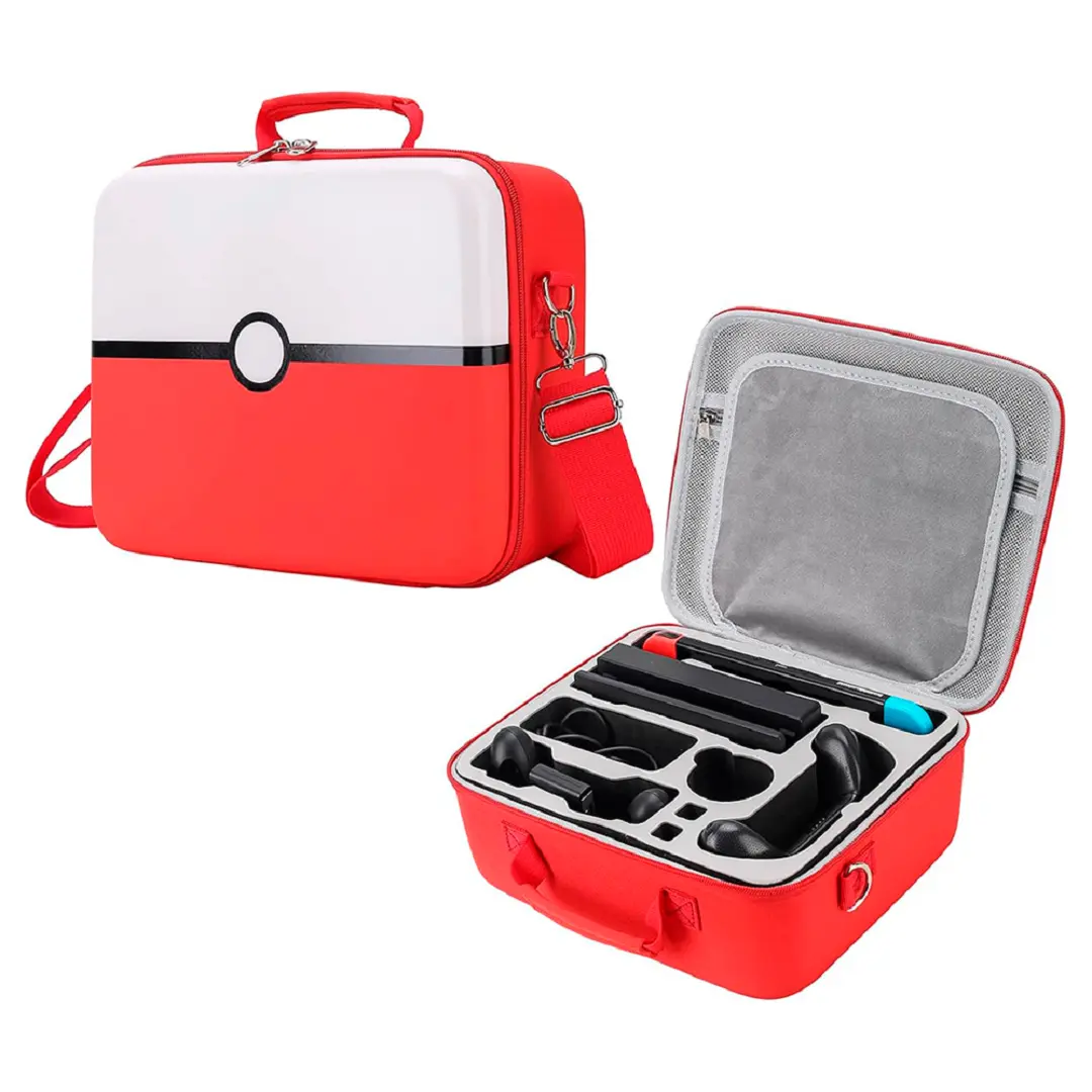 Estuche Maletin Pokemon Rojo y Blanco para Nintendo Switch de Viaje - Imagen 3