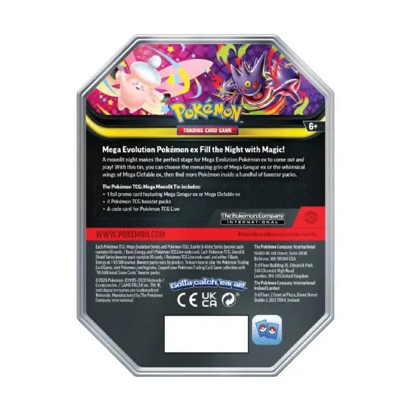 Pokemon TCG Mega Moonlit Tin Gengar Ingles C/u - Imagen 4