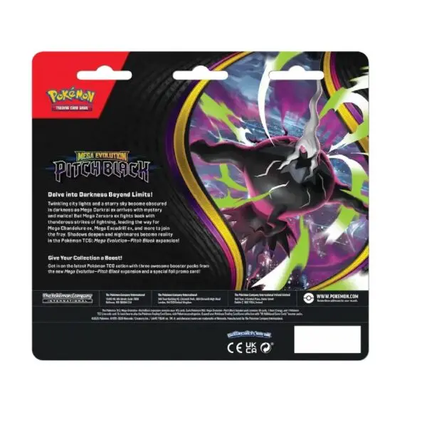 Pokemon TCG Pitch Black 3 Pack Blister Binacle Ingles - Imagen 3