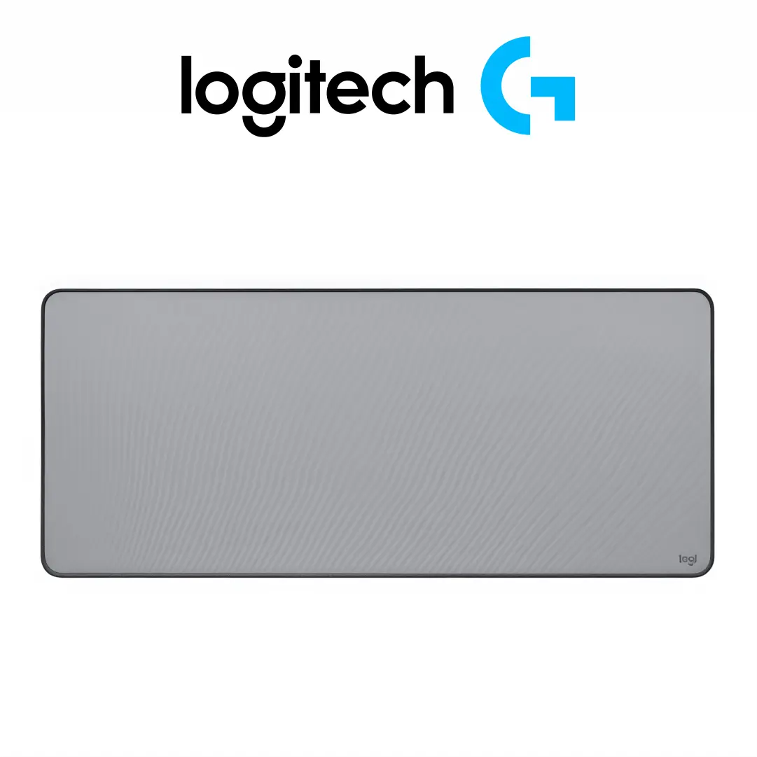 Mouse Pad de Escritorio Logitech Desk Mat Studio Series 70x30cm Resistente a Salpicaduras (Gris Claro)