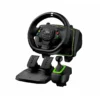 Timon Gamer con Pedales y Palanca Genius GX SpeedMaster X2 Rotacion 1080° Doble Motor (Negro)