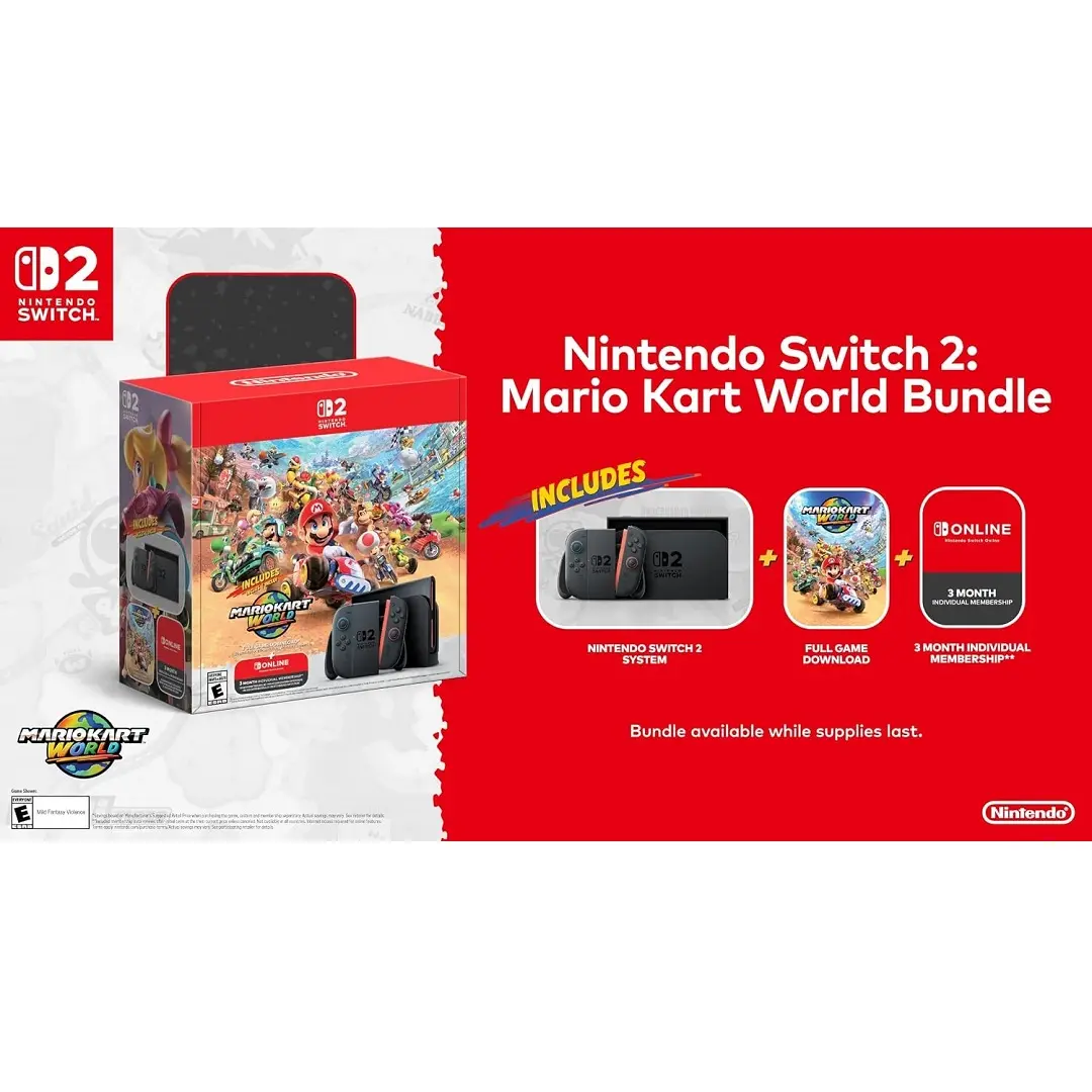 Consola Nintendo Switch 2 Bundle con Juego Mario Kart World + 3 Meses Nintendo Switch Online - Imagen 2